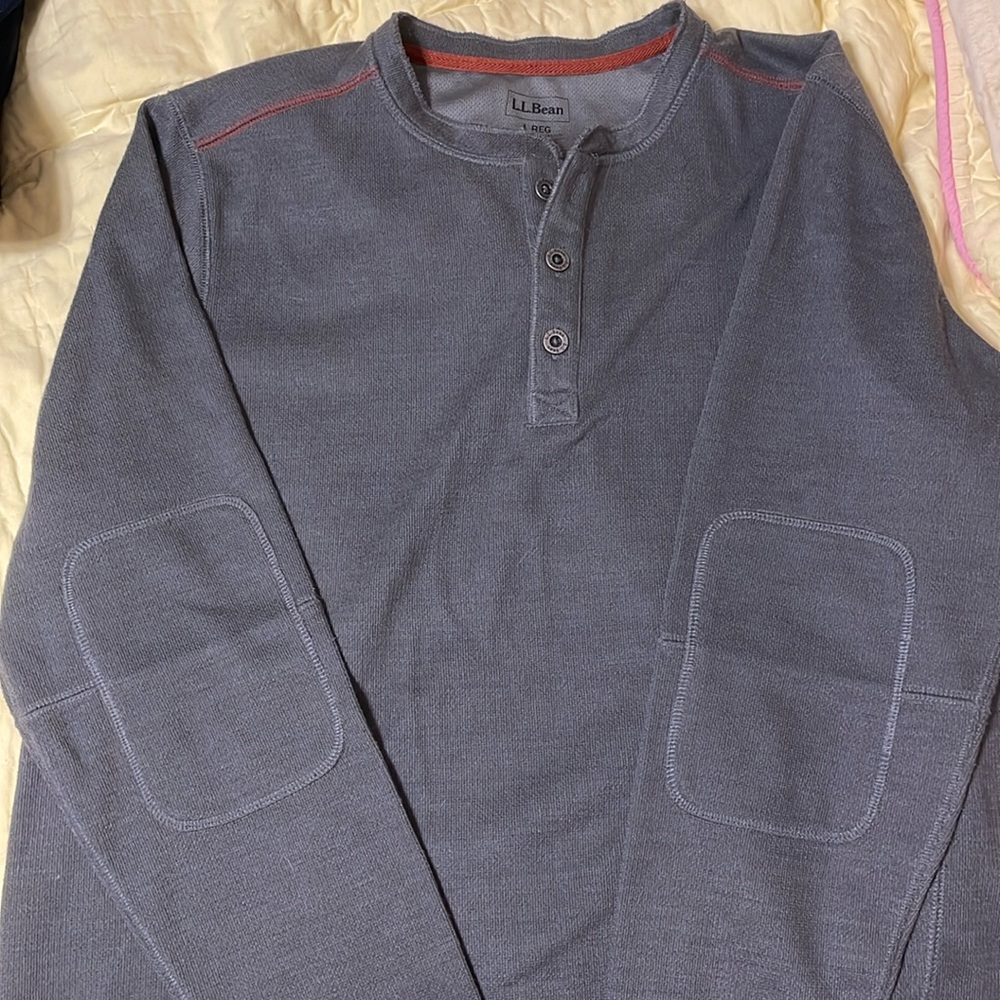 L. L. Bean men’s long sleeve elbow patch henley